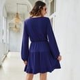 thumbnail image 2 of V-neck balloon sleeve hem mini dress, 2 of 4