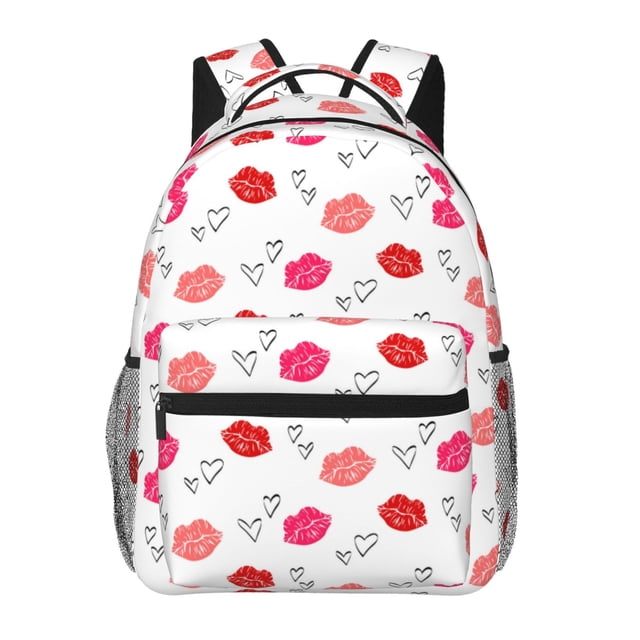 Balery Red Lips 1 Mochila Escolar Impresa, Mochila Ligera para Viajes Casual, Mochila Duradera y Cómoda Multifuncional, Mochila para Laptop-One Size
