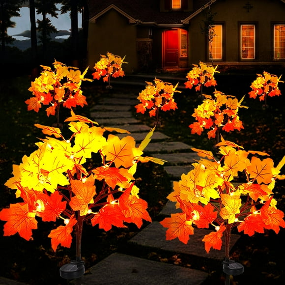 Luces solares de otoño Alupal, paquete de 2 unidades, 40 LED, impermeables para exteriores