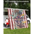 thumbnail image 3 of 4th of July RV Awning Sun Shade Screen 9'X7' United States Flower Mesh Sunscreen Eucalyptus Leaf Red Striped Awning Shade Screen with Zipper UV Blocker Completed Kits for RV Motorhome Camper, 3 of 7