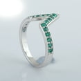 thumbnail image 3 of KIRAN FINE JEWEL Round Green Emerald Wedding Ring 925 Sterling Silver Wedding Anniversary Engagement Band Ring Statement Jewelry Gift For Her, 3 of 5