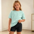 thumbnail image 6 of Lumosvexa Kids Girls Outfits Sets, Short Sleeve T-Shirt and Leggings Summer Sports Comfort Clothes 2 Piece Mint Green 10-12, 6 of 9