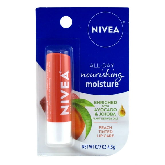 Nivea Lip Care Peach Tinted 0.17 Ounce Carded (Pack of 6)