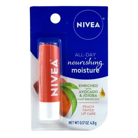 Nivea Lip Care Peach Tinted 0.17 Ounce Carded (Pack of 6)