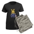 thumbnail image 5 of CafePress - Japanese Style Rabbit With Purse Pajamas - Women's Short Sleeve Print T-Shirt and Pants Dark Cotton Pajama Set, 5 of 7