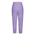 thumbnail image 5 of Tittly Leggings for Women Tights for Women Women's Plain Pleated Design Fashionable And Calf Elastic Women's Cropped Pants Leggings Bodybuilding Pants Capri Pants for Women Womens Capri Pants Purple M, 5 of 7