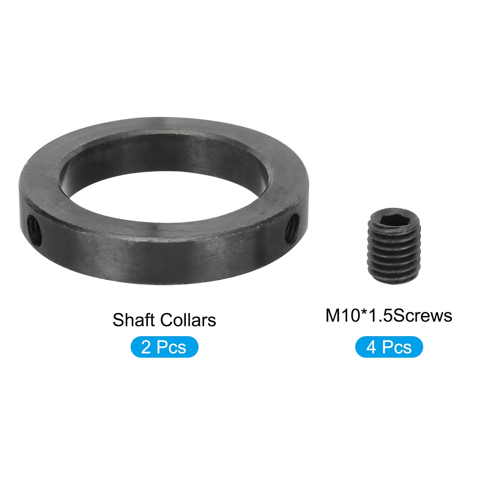 Uxcell Shaft Collar, 2.4 Inch Bore Carbon Steel Set Screw Style Clamping Collars Black 2 Pcs