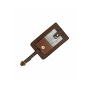 Royce - Luggage tag - with window - strap - 2.8 in x 4.49 in - rectangular - coco - top-grain cowhide nappa leather