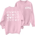 thumbnail image 1 of Uootdi Chandails en Molleton à Manches Longues pour Femmes, Col Rond, Imprimé Cœur et Lettres, Coupe Décontractée, Cadeau pour Rendez-Vous de Jeu, 1 of 5
