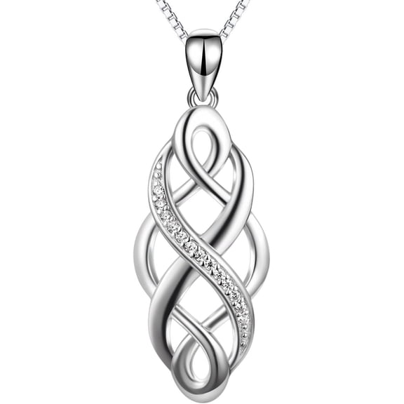 YAFEINI Irish Celtic Knot Created Opal Pendant Necklace Sterling Silver Black Necklaces for Women Men 18"