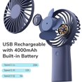 thumbnail image 2 of bleu-4000mah Ventilateur Main, Mini Ventilateur Portatif, Petit Ventilateur Recargable Usb [temps De Travail 5-20h] Ventilateur Personnel Pile, 2 of 5