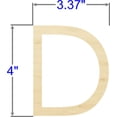 thumbnail image 2 of Pack of 1, 4 Inch x 1/8 Inch D Wood Letters in The Century Gothic Font for Wood Craft Project, Children or Adult Art Work, Home and Holiday Décor and DIY Fun, Made in USA, 2 of 2