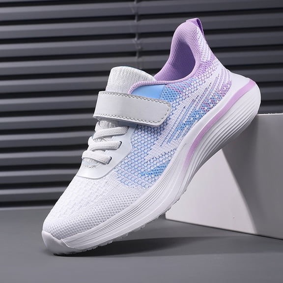 TIREOW Boys Girls Slip On Sneakers Kids Shoes with Rubber Outsole Wide Toe Box Tennis Shoes Lightweight Breathable Athletic Running Fitness Shoes