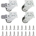 thumbnail image 1 of Ruedas giratorias para muebles Apuakthei, ruedas de transporte giratorias de 25 mm, ruedas para carro, ruedas de placa industrial, transporte TPE, 2 ruedas para muebles + 2 ruedas con freno + 18, 1 of 5