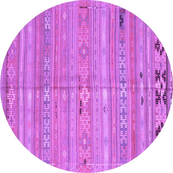Ahgly Company Indoor Round Southwestern Purple Country Area Rugs, 8' Round