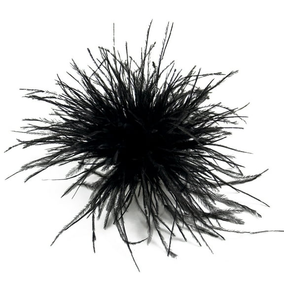 Feather Brooch Women Fashion Lapel Pins Hat Accessories Ostrich Feather Material