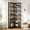 Brown Black, variant on Fnova 7-Tier Industrial Corner Storage Shelf Unit, Space-Saving Bookcase Display for Living Room Bedroom Home Office