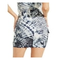 thumbnail image 2 of GUESS Womens Navy Pocketed Zippered High-rise Cargo Printed Mini Pencil Skirt 4, 2 of 4