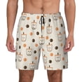thumbnail image 3 of Uemuo Milk Tea Pattern Mens Swim Trunks Quick Dry Board Shorts with Mesh Lining, Stretch Beach Shorts Quick Dry No-Chafing Board Shorts-, 3 of 9