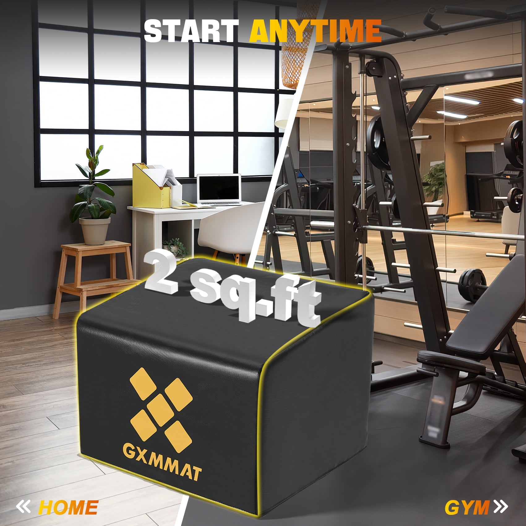 GXMMAT Multi-Functional Hip Thrust Bench with Non-Slip Base, Home Gym Equipment for Glute Bridge, Squats, Push-Ups & Abs