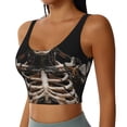 thumbnail image 2 of Fotbe Cyber Skeleton With Tattoos Pattern Womens' Sports Bra Longline Wirefree Padded with Medium Support Sports Moisture-Wicking Workou Vest,Tank Top-Large, 2 of 8