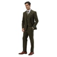 thumbnail image 3 of Mens Tweed 3 Piece Suit Set Hybrid Fit Notch Lapel Jacket Vest and Dress Pants, 3 of 4