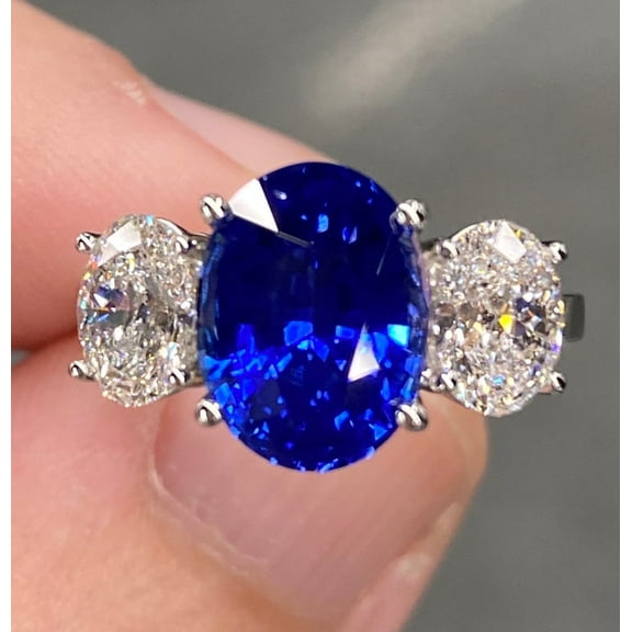 Natural Blue Sapphire 925 Sterling Silver Ring,Engagemant Ring, Birthstone Rings for Women, Gift For Her