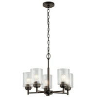 Kichler Winslow 5 Light Olde Bronze Contemporary Chandelier with Clear Seeded Glass
