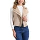 thumbnail image 1 of CHALECO CORTO SIN MANGAS DE SUEDE SINTÉTICO PARA MUJERES INSPIRADORAS CHIC XL CAQUI, 1 of 6