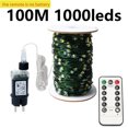 thumbnail image 3 of Guirnalda de luces LED de 100 m con alambre verde, guirnalda navideña para exteriores, hogar, árbol de Navidad, decoración de fiesta callejera, 3 of 5