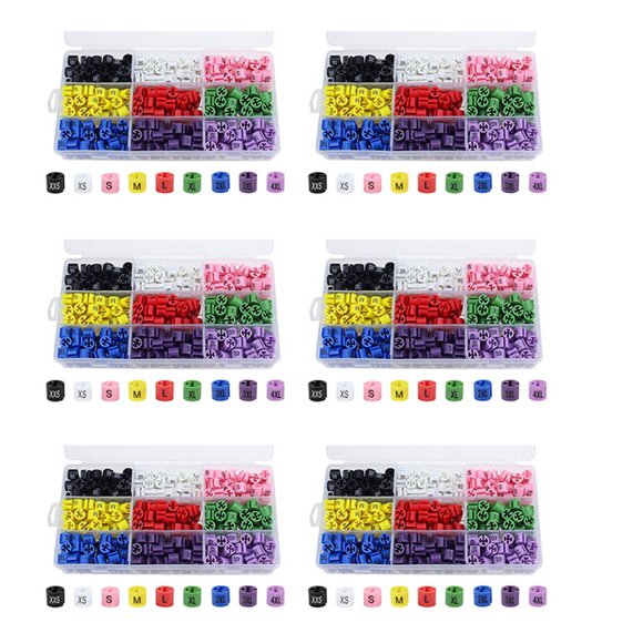 1740 Pcs Snap Retail Clothes Hanger Size Markers Garment Tags Xxs to 4Xl Size Coding Colored Dividers Hanger Sign Buckle