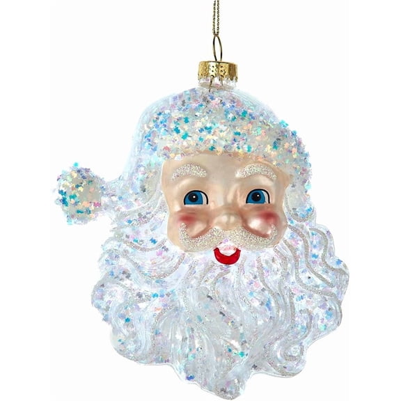 Kurt Adler 5.5 Inch Glass Santa Head Ornament