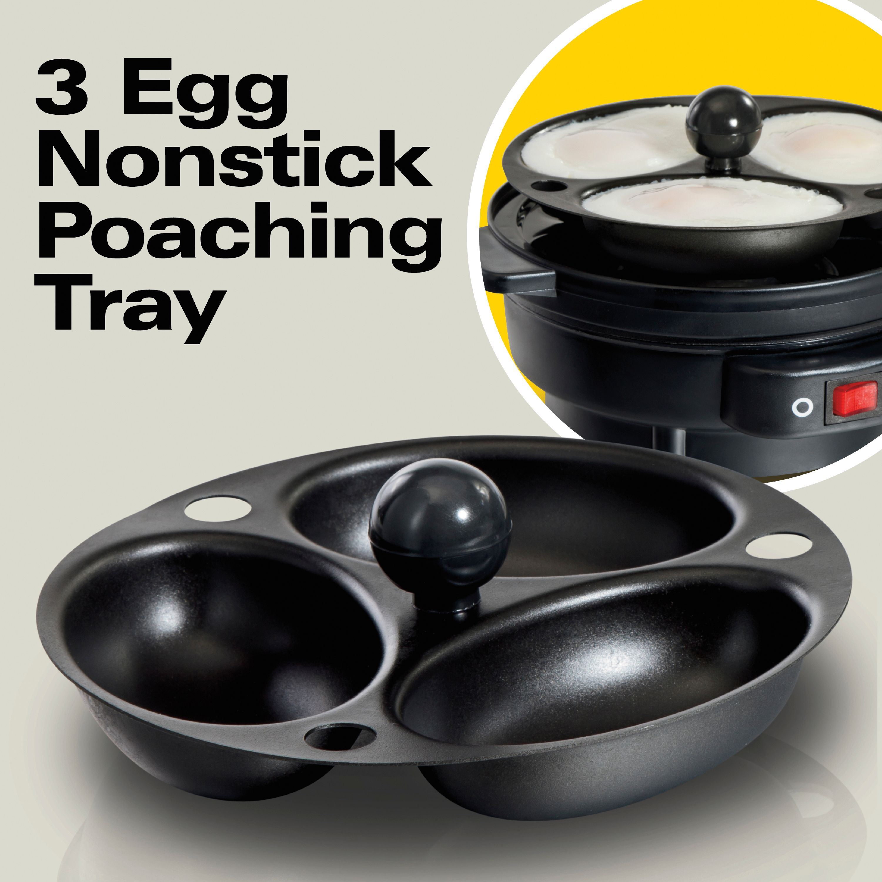 Hamilton Beach Egg Cooker with Built-In Timer and Poaching Tray, 7 Eggs, Black, 25500 - image 5 of 13