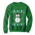 thumbnail image 1 of Tstars Mens Christmas Snowman Face Mask Funny Humor Quarantine 2020 Ugly Christmas Birthday Gift Sweatshirt, 1 of 4