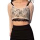 thumbnail image 3 of VISgogo Tops cortos de manga larga para mujer, camiseta ajustada con patrón floral transparente de color sólido, tops casuales de estilo simple VISgogo  moda, 3 of 7