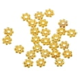 thumbnail image 4 of 100pcs 14k Gold Charm Metal Snowflake Spacer Beads Joyería de Bricolaje para Collar, 4 of 6