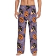 thumbnail image 2 of Picia Vintage Halloween Black Cat Mens Soft Woven Cotton Elastic Waistband Sleep Pajama Pant Lounge Sleep Pant With Pockets And Drawstring-Small, 2 of 9