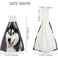 thumbnail image 3 of Hanging Towels 1 Pcs, Dish Towels Portrait of Siberian Husky Absorbent Hand Towels with Hanging Loop Washcloth for Bathroom Kitchen, 3 of 6