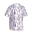 thumbnail image 2 of Balery Lavender Flowers Print Men's Hawaiian Shirts Short Sleeve Beach Shirt Relaxed Fit Vacation Button Down Shirts-Medium, 2 of 9