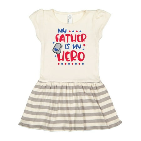 

Inktastic Memorial Day My Father is My Hero Gift Toddler Girl Dress