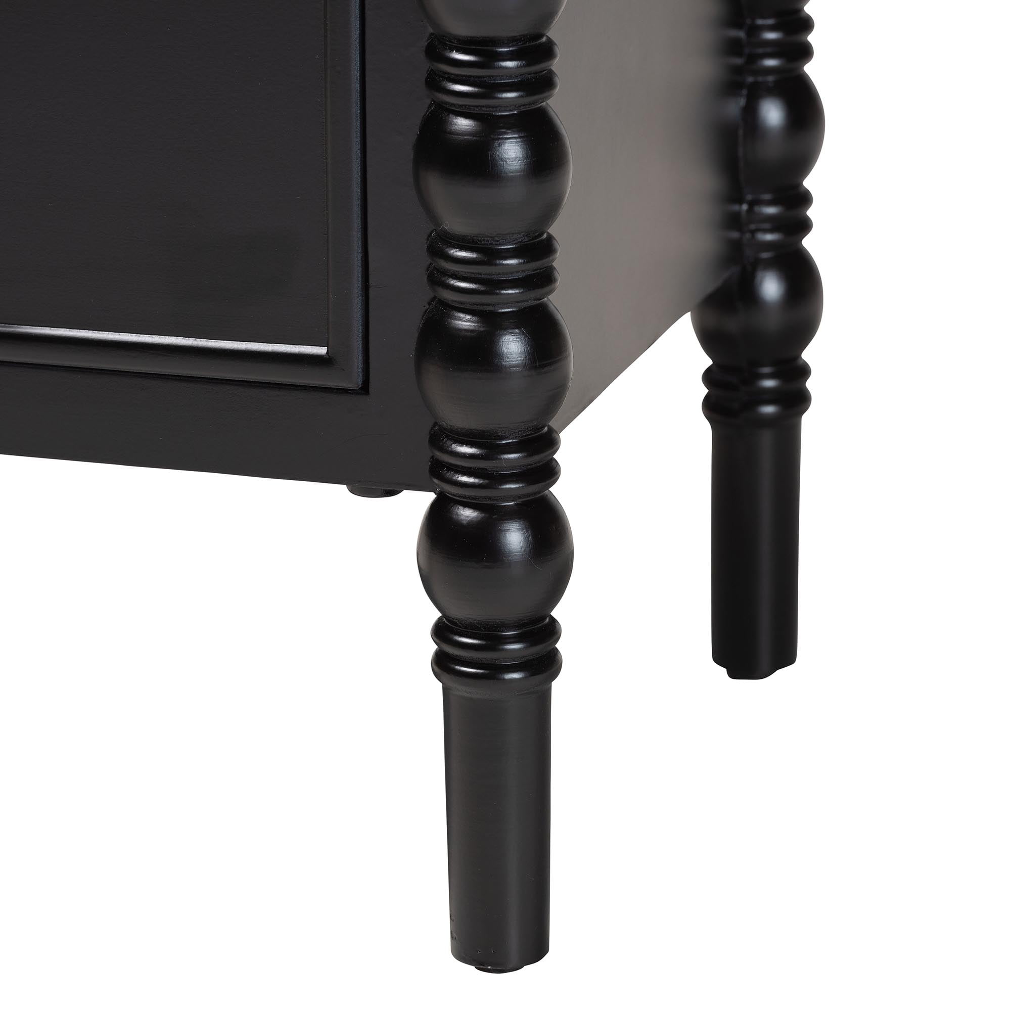 Baxton Studio Malinda Classic End Table, 2-Drawer, Black