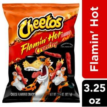 Cheetos Flamin' Hot Crunchy Cheese Snacks 3.25 oz - Pack of 2