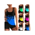 Sunisery Plus Size Swimsuits for Women Two Piece Tankini Top Boyshort