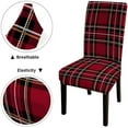 thumbnail image 5 of Christmas Chair Cover Set of 4 Chair Seat Covers Santa Red and Black Stripes Dining Chair Covers for Christmas Banquet Hall Decoration, 5 of 6