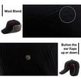thumbnail image 4 of Comhats Mens Winter Wool Elmer Fudd Baseball Cap with Ear Flaps Womens Faux Fur Earmuffs Trapper Hunting Shooting Fishing Ski Outdoor Cold Weather Hat Black XL 60-62CM, 4 of 7