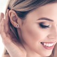 thumbnail image 5 of 2.31 Ct Princess Cut Halo Studs Purple Natural Amethyst 14K White Rose Solid Solid Gold Everyday Dainty Earrings Screw Back, 5 of 7