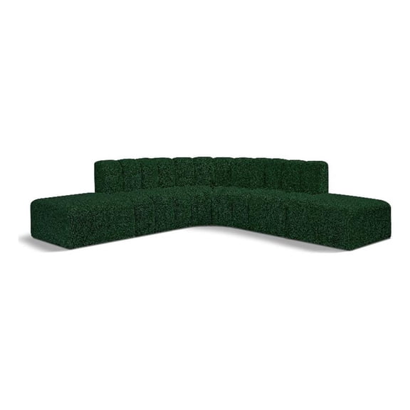 Meridian Furniture Arc Green Boucle Fabric Modular Sectional