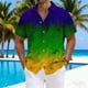 thumbnail image 3 of Blusa y camisa de manga corta con cuello vuelto para hombre, camisa de cuello abotonado con estampado de carnaval, blusa de longitud media para hombre, 3 of 8