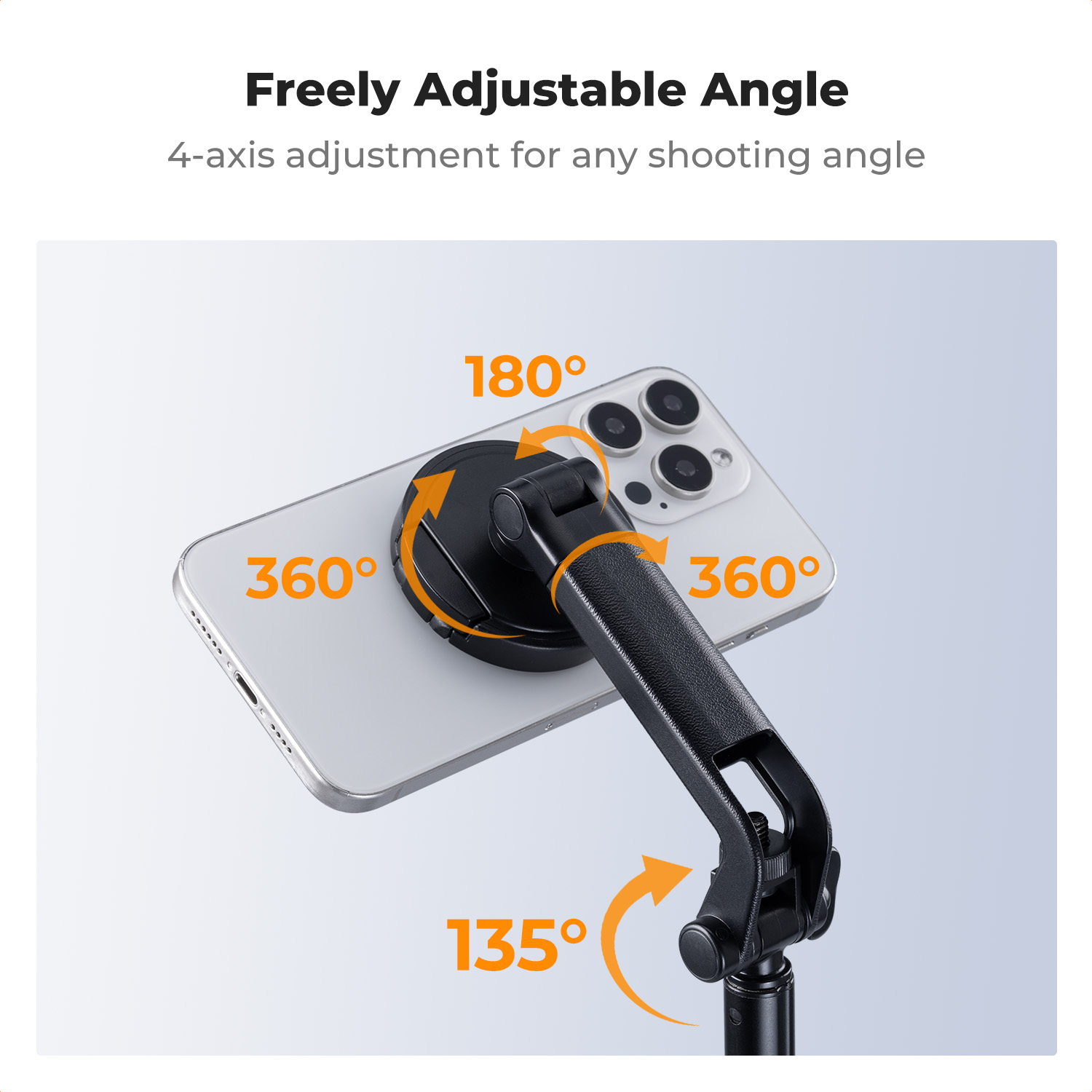 K&F CONCEPT 72" Tripod for iPhone, 3-in-1 Magnetic & Clip Selfie Stick with Remote, 360° Rotatable Magnetic Phone Tripod, Compatible with iPhone 17-12 Series Android Phones