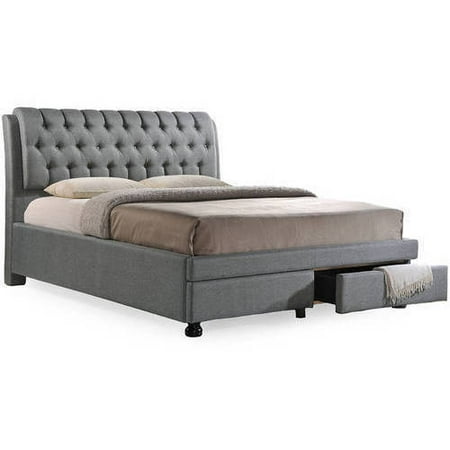 Baxton Studio Ainge Contemporary On Tufted Grey Fabric Baxton Studio Ainge Contemporary On Tufted Grey Fabric Upholstered Storage King Size Bed With